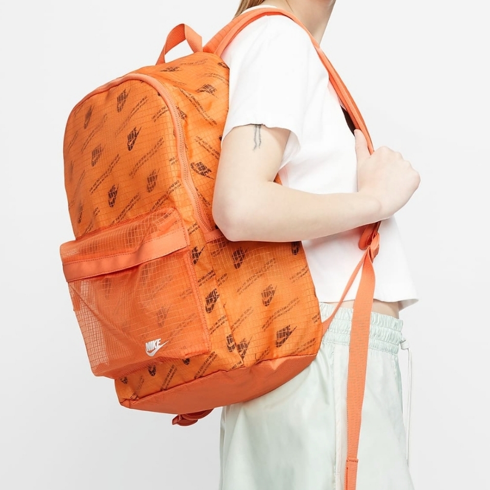 NEW Nike Heritage 2.0 Backpack Bag Orange/White New With Tags CK7444-884 NWT